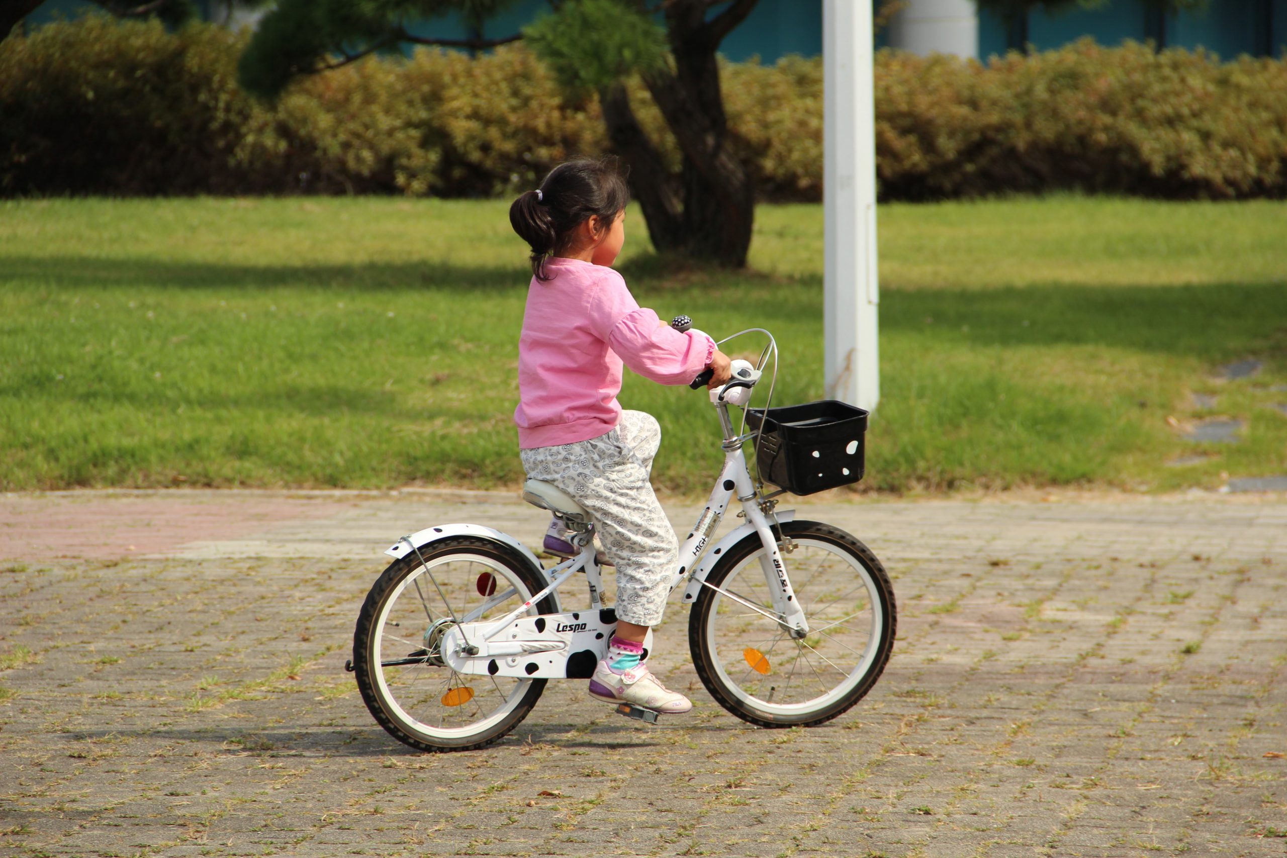 young child on bicycle